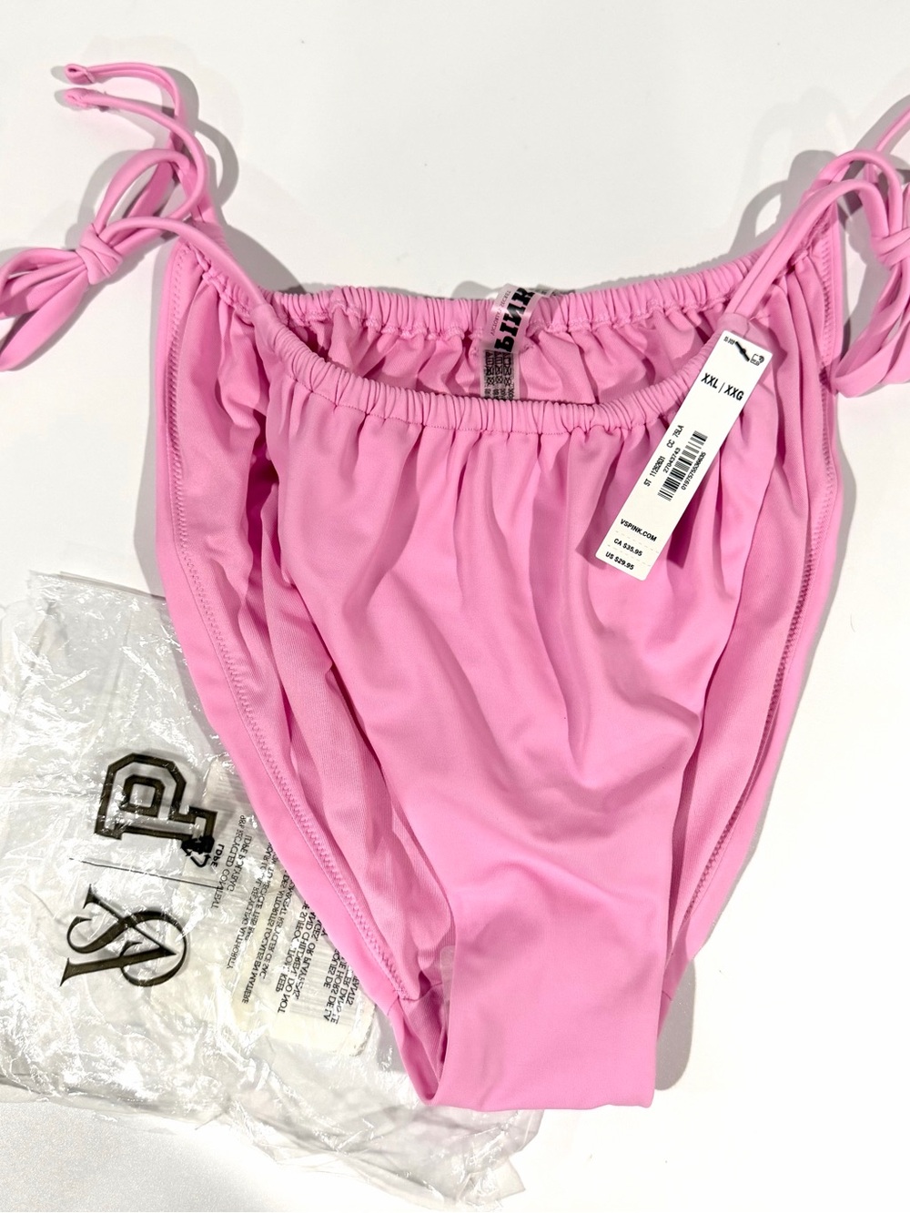 New w Tag Victorias Secret PINK Pink String Bikini Swimsuit Bottom Plus Size XXL